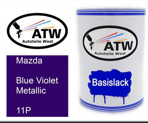 Mazda, Blue Violet Metallic, 11P: 500ml Lackdose, von ATW Autoteile West.